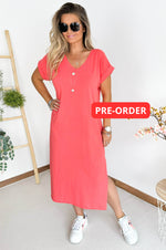 Febe Dress in Coral