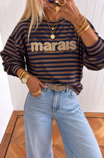 LE MARAIS Sweatshirt in Brown & Blue