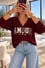 AMOUR Knit in Bordeaux