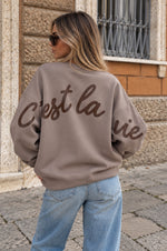 C'EST LA VIE Sweater in Taupe