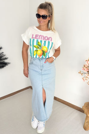 Nadia Denim Skirt in Light Blue