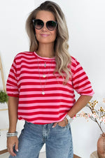 Millie Sweatshirt in Red & Pink