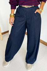 Romy Barrel Pants in Navy