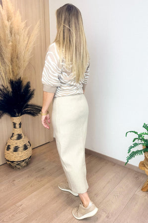 Sonja Knit by Rut & Circle in Beige & Off White