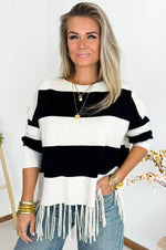 Brenda Sweater in Black & Off White