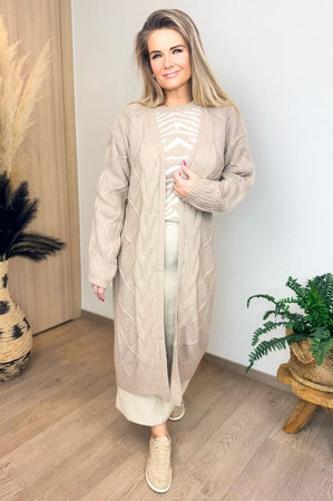 Cecilia Knit Cardigan by Rut & Circle in Beige