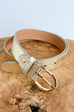 Bobbi Leather Belt in Gold