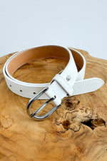 Bobbi Leather Belt in White