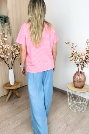 Mira Tee in Lila & Orange
