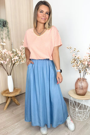 Amy Lyocell Skirt in Blue