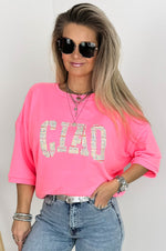 CIAO Sweatshirt in Neon Fuchsia