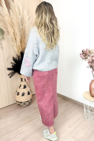 Cosy Flower Knit in Grey