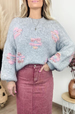 Cosy Flower Knit in Grey