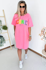ICONIC Sweaterdress in Neon Fuchsia