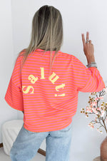 SALUT Striped Shirt in Orange & Fuchsia