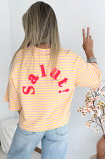 SALUT Striped Shirt in Yellow & Pink