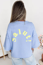 SALUT Striped Shirt in Lavender & Blue
