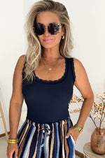 Camille Top in Navy Blue