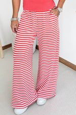 Leila Crochet Pants in Coral & White