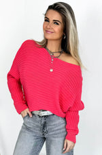 Mimi Knit in Neon Coral Pink