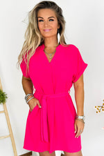 Zara Dress in Neon Fuchsia