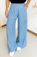 Kyra Lyocell Pants in Light Blue