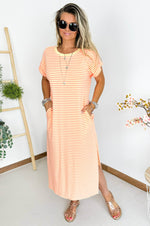 Nala Striped Dress in Yellow & Neon Orange