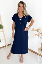 Febe Dress in Navy Blue