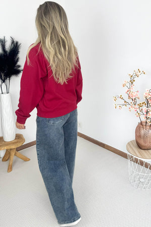 Yara Polo Sweater in Bordeaux