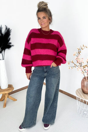 Lieke Wide Leg Jeans in Mid Blue