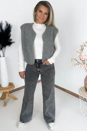 Mimi Teddy Gilet in Grey
