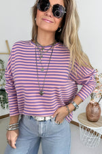 Livia Striped Longsleeve in Lila & Pink