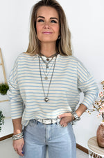 Livia Striped Longsleeve in Light Blue & White
