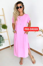 Nala Striped Dress in Lila & Pink