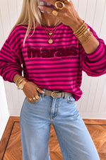 LE MARAIS Sweatshirt in Fuchsia & Purple
