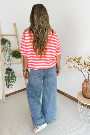 Millie Sweatshirt in Yellow & Fuchsia