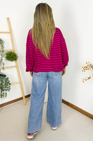 LE MARAIS Sweatshirt in Fuchsia & Purple