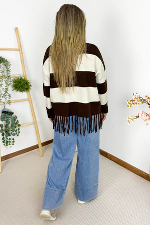 Brenda Sweater in Chocolate & Off White