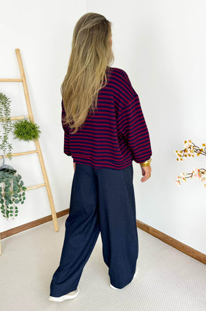 LE MARAIS Sweatshirt in Bordeaux & Navy