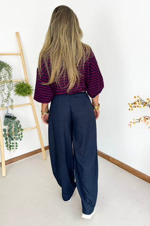 Romy Barrel Pants in Navy