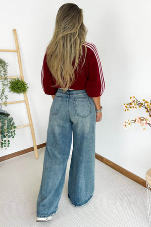 Dina Palazzo Jeans in Washed Blue