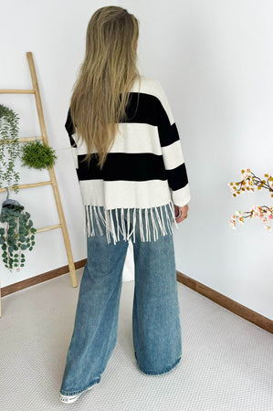 Brenda Sweater in Black & Off White