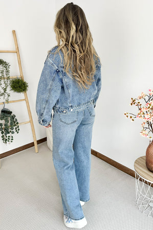 Lala Denim Jacket in Washed Blue