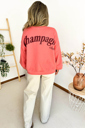 Champagne Club Sweater in Coral