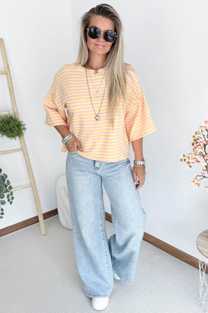 SALUT Striped Shirt in Yellow & Pink