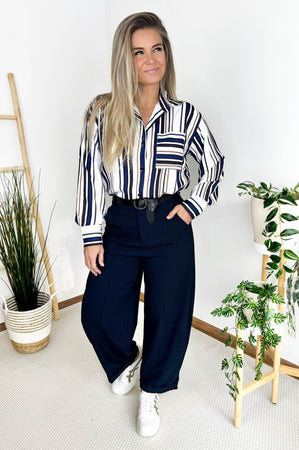 Lara Pants in Navy Blue