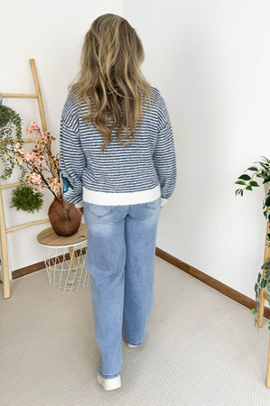 Cleo Sequin Knit in Blue