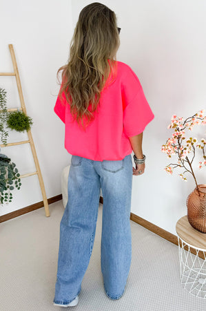 Millie Sweatshirt in Neon Coral/Fuchsia