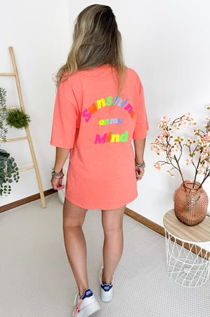 SUNSHINE Tee in Neon Coral