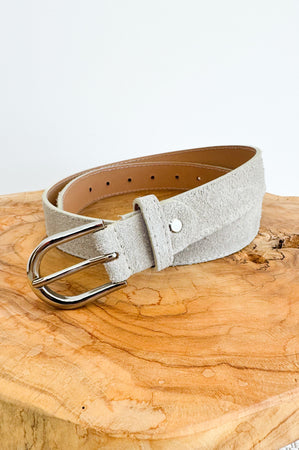 Ruby Leather Belt in Greige